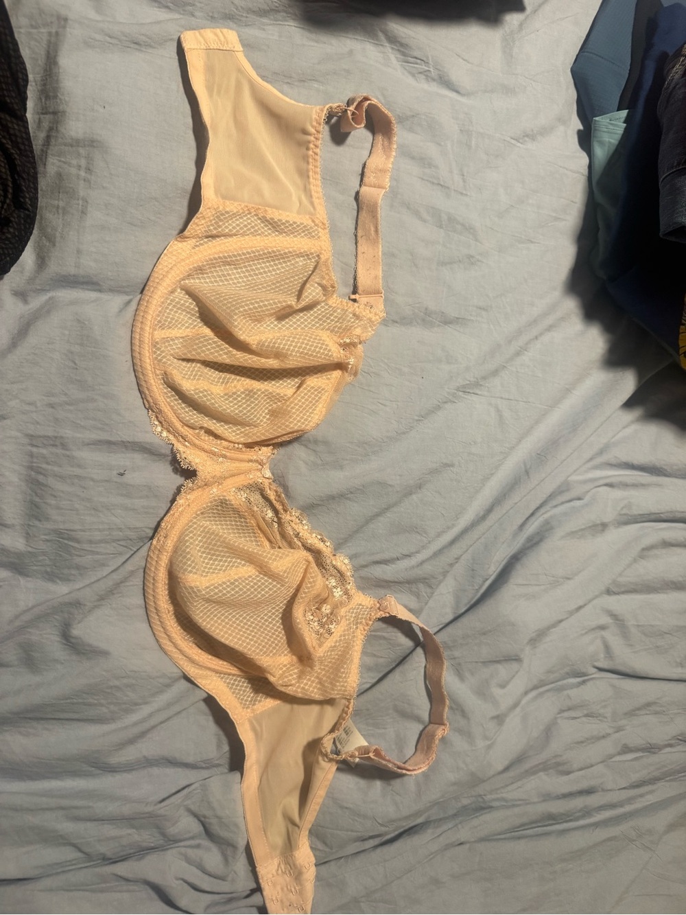 Elomi Sheer Lace Underwire Bra - Peach